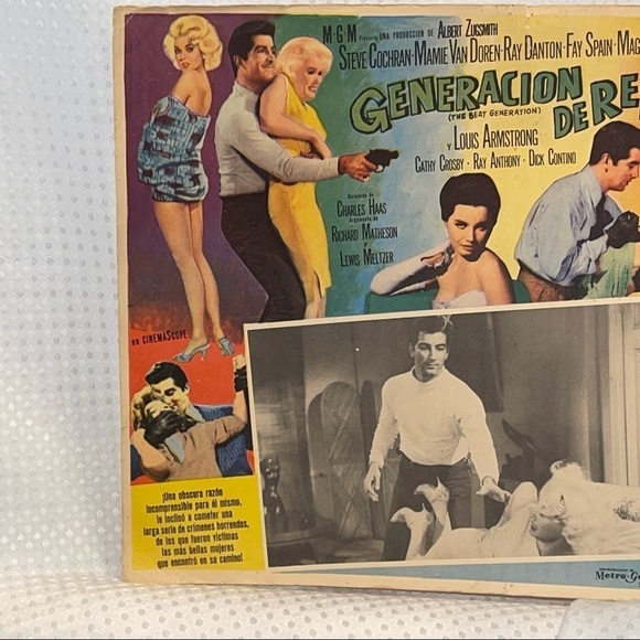 1959 The Beat Generation FLAWS Card Movie Poster Spanish version - Picture 2 of 16